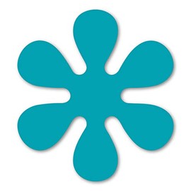 Aqua 70's Flower Magnet by Magnet America is 4.812" x 4.188" Made for Vehicles and Refrigerators