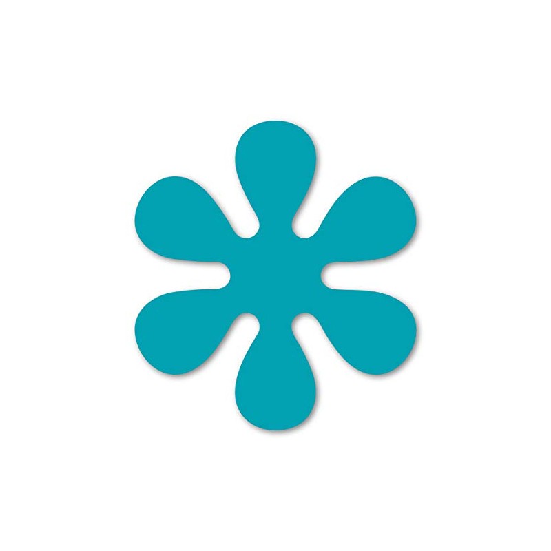 Aqua 70's Flower Magnet by Magnet America is 4.812" x