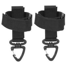 SUPVOX 2Pcs Multi Function Outdoor Glove Holder Straps Lightweight and Portable Glove Leashes for Camping Hiking Travel Rotation Design Strong Bearing Capacity Black
