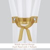L.Z.E White and Gold Sheer Curtains 90 Inches Long, Elegant