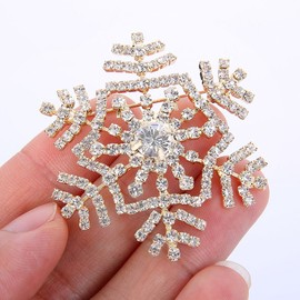 EVER FAITH Women's Austrian Crystal Elegant Winter Snowflake Flower Brooch Pin Clear Gold-Tone