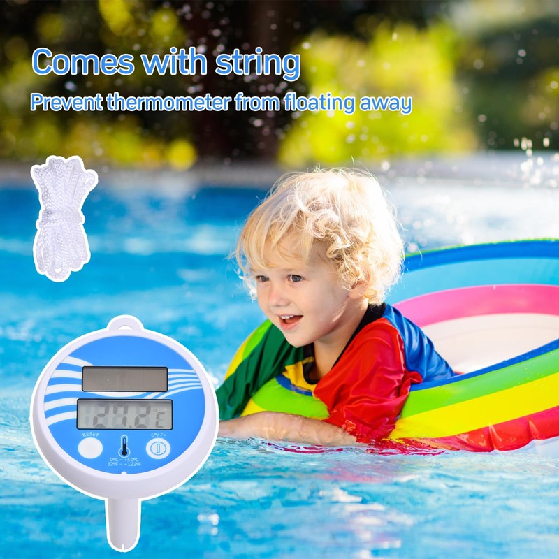 Volumoon Floating Thermometer, Solar Swimming Pool Water Temperature Display Tester,