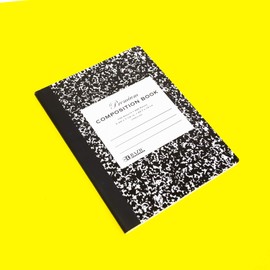 BAZIC Composition Book Black Marble Unruled Ruled 100 Sheet Notebook, Blank Page Journal Comp Notebooks for School, 4-Pack