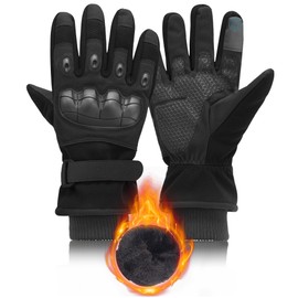 LOCCEF -20℃/-4°F ColdProof Winter Gloves,Tactical Winter Gloves,Impact Winter Gloves. Anti-Slip, Touch Screen Ski Gloves,Safety Winter Gloves, Impact Protection (Black, 10/XL)