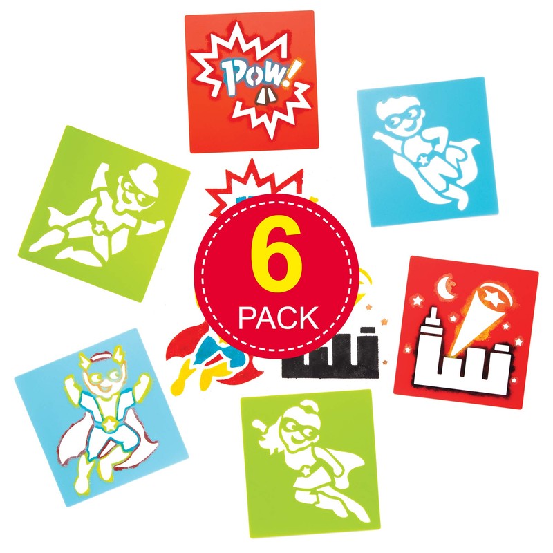Baker Ross Star Hero Stencils for Painting (Pack of 6)