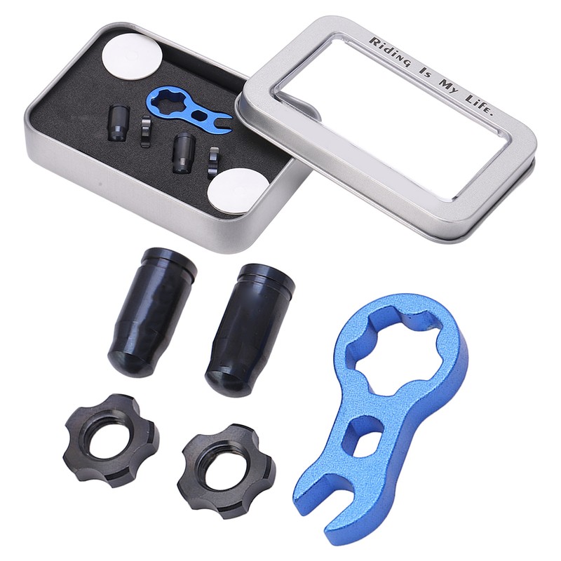 RISK 7pcs Titanium Alloy Bicycle Presta Valve Cap Strong Hardness