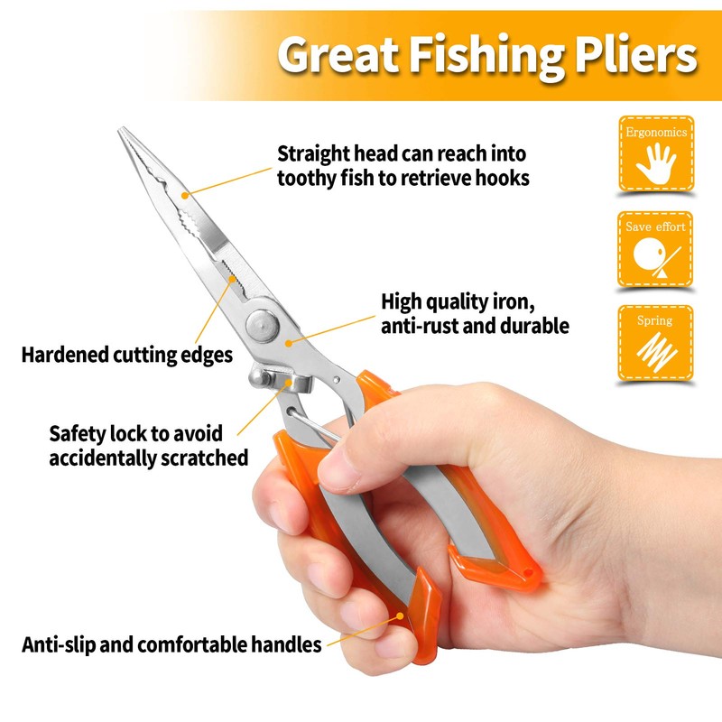 SPEEDWOX Fishing Pliers Kit Fish Hook Pliers Hook Remover Split