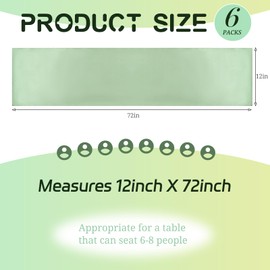 6 Pack Sage Green Table Runner,Satin Table Runner, 12 x 72 Inch Silk Table Runners for dining Table,Sage Green Table Runners for Wedding,Birthday Banquets Engagements Party Decoration