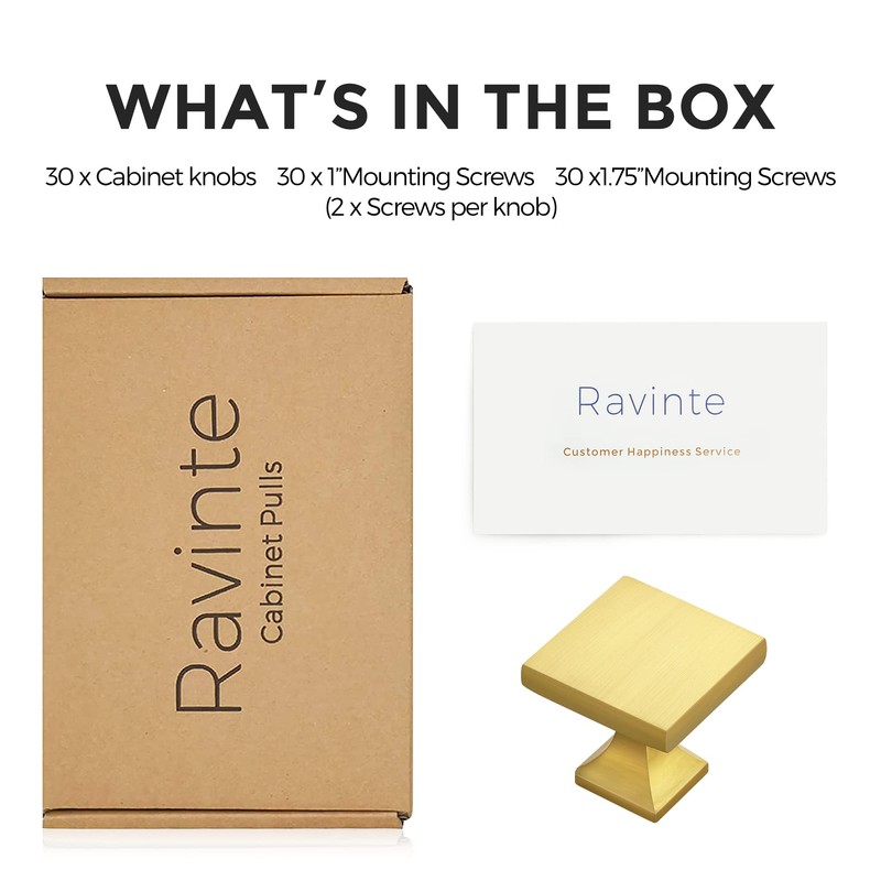 Cabinet Knobs Brushed Brass Square Knobs for Dresser Drawers Kitchen