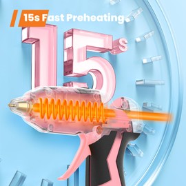 gogonova Hei?klebepistole Akku, GoGonova Hei?klebepistole Kabellos kann 15S Schnelles Aufheizen, Klebepistole mit 25 Klebestiften 7mm, 2000 mAh Akku, fr DIY, Handwerk und schnelle Reparaturen, Rosa