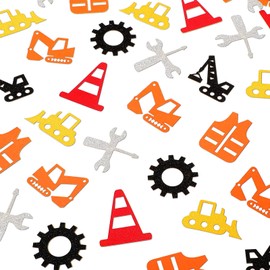 240 Pieces Construction Confetti Construction Party Supplies Construction Table Confetti Boy Birthday Party Favor Forklift Crane Excavator Gear Vest Roadblock Wrench Party Decorations for Baby Shower