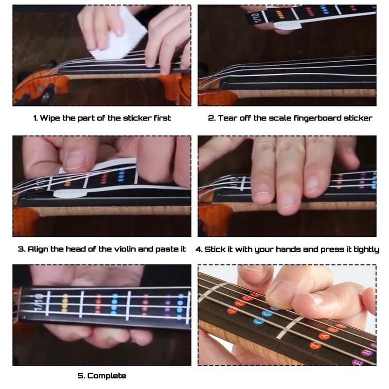 VGOL Pack of 5 Violin Fingerboard Stickers Exercise Finger Guide
