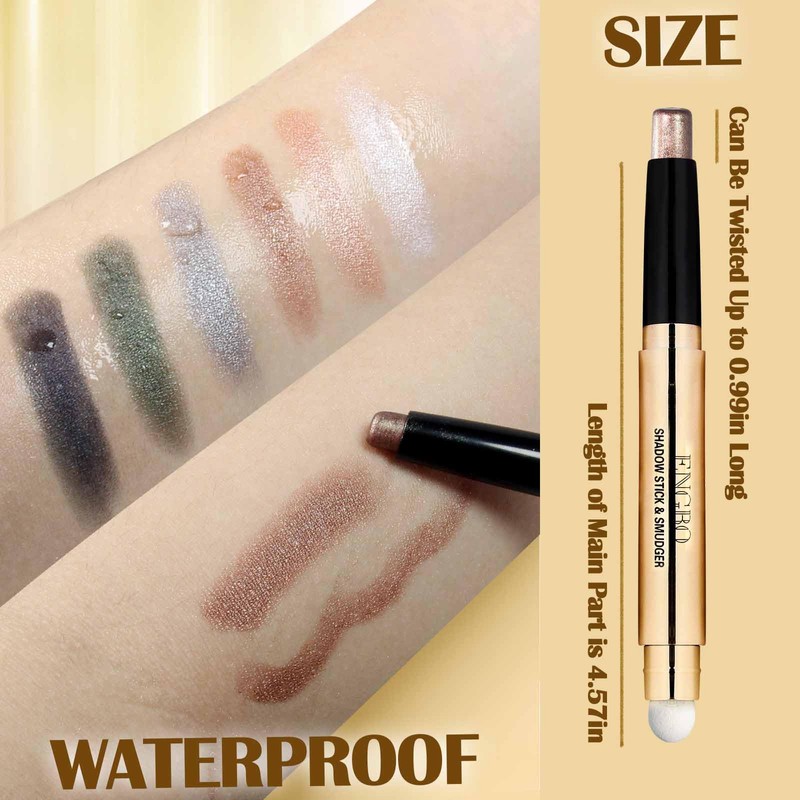 Prreal Eyeshadow Stick,Dual End Shimmer Eyeshadow Stick,Pearl Eyeshadow Pencil Crayon,Waterproof