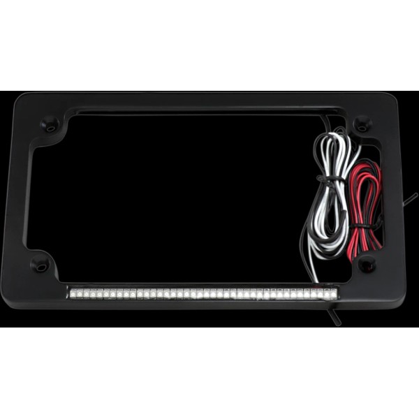 CUSTOM DYNAMICS TF02-B Dual License Plate Frame with LEDs, Black