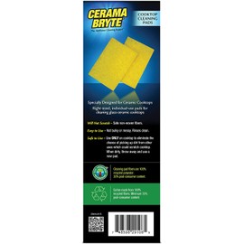 Cerama Bryte Glass-Ceramic Cooktop Cleaning Pads for Stubborn Stains, 10 Count