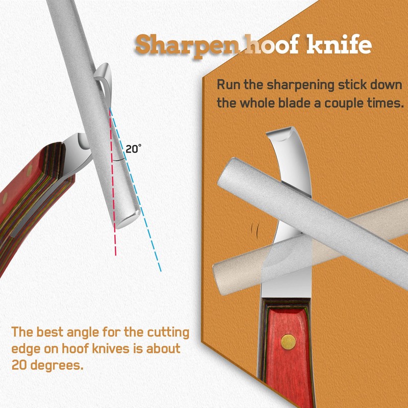 Antidious Hoof Knife Sharpener, 5 inch Farrier tool Honing Rod