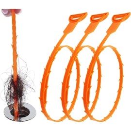 Forlivese Drain Snake, Clog Remover,Hair Snake Tool Orange