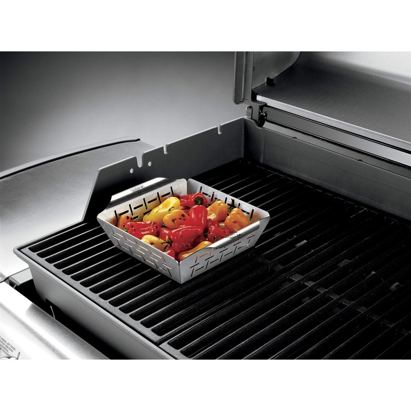 Weber Grill Style Vegetable Basket Stainless Steel Small 6481, 19
