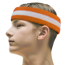Semi-pro Jackie Moon Orange Striped Sweat Headband Wristband Set