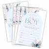 Nuckxy Boho Arch Baby Shower Invitation Cards With Envelopes, Sweet Baby Boy Fill In Invites For Baby Shower, Gender Reveal, Baby Announcement, Party Favor & Accessories(25Pcs) - B03