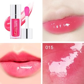 Aceite hidratante para labios que brilla intensamente, tinte labial transparente, bálsamo labial transparente, nutritivo, reparador, aclarado, líneas de labios (015# CEREZA)
