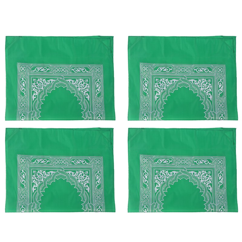4Pcs Portable Zipper Bag Compass Muslim Prayer Mat Carpet Worship