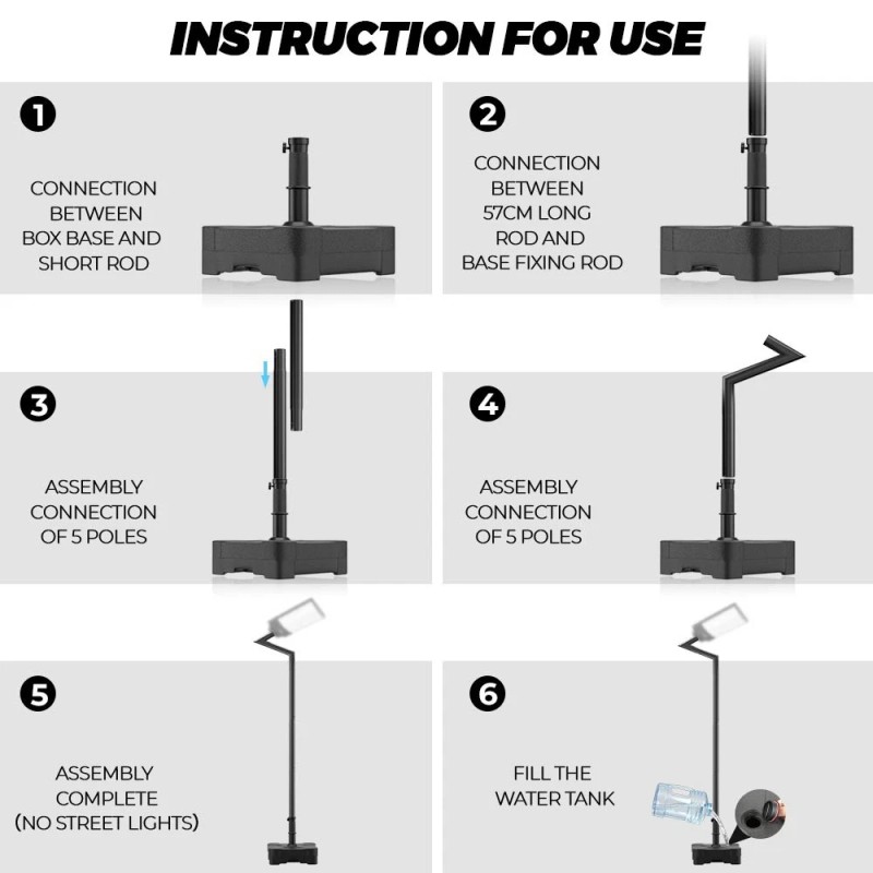 PFCTART 9.35 Ft Street Light Pole with Tank Base for