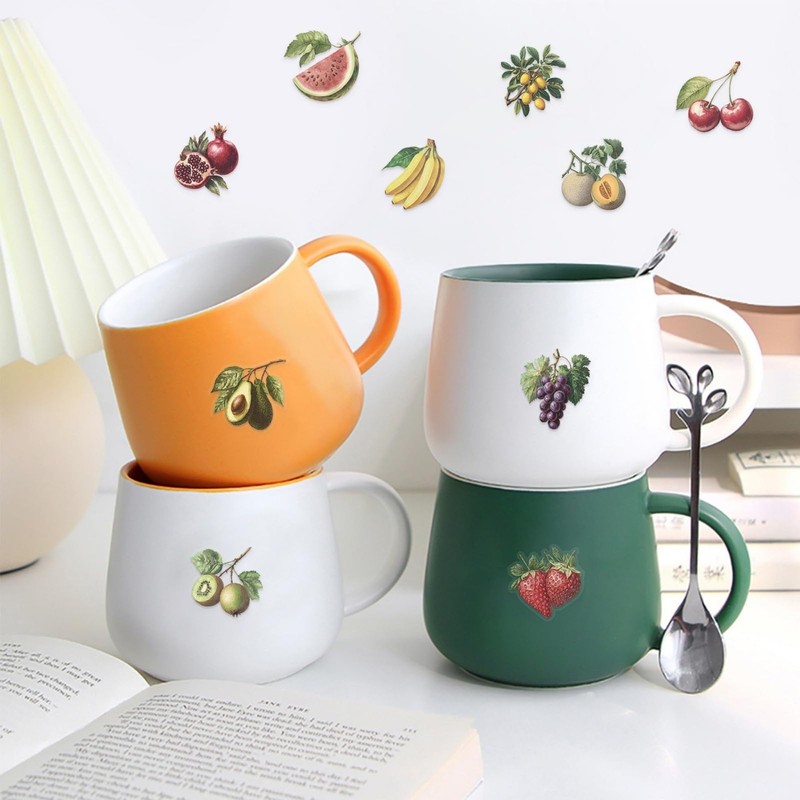 Transparent Fruit Stickers - 50PCS Realistic Fruit Stickers Pack for