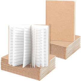Koogel 24PCS Mini Notebooks,Lined Pocket Notepads 8.9x12.7cm Brown Notebooks Small Journal for Students Traveler School Supplies 30 Sheets