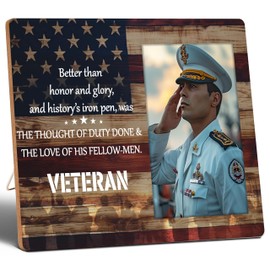 SSQBZU Veteran 4x6 Picture Frame, Veteran Gifts, American Flag Decorations, Wall Mount&Table Top, Patriotic Decorations, Memorial Gifts, Favors for Veterans Day, Thanksgiving, Christmas, etc.(027)