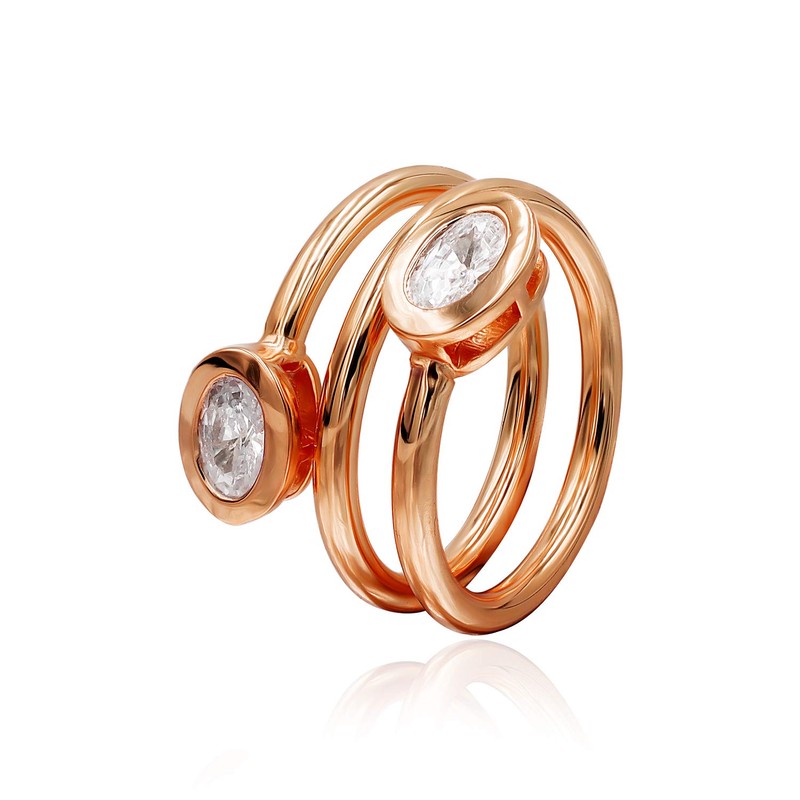 Sterling Silver CZ Cubic Zirconia Spiral Statement Ring, Size 5-9