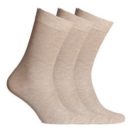Junix Women’s Crew Casual Cotton Socks 3 Pack Business Dress for Shoe Size 6-9 & 9-12 (Shoe Size: 9-12, Beige)