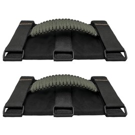 moveland Roll Bar Grab Handles - 2 Pack Grab Handles for Jeep Wrangler with Metal Buckle & Anti-Fray Stitching Fits 1955-2023 Wrangler JL, JK, TJ, YJ & Gladiator Accessories (Green)
