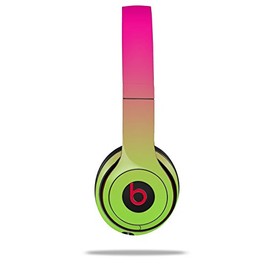 WraptorSkinz Skin Compatible with Beats Solo 4, 3, 2 Wireless Headphones - Neon Green - Decal Vinyl Wrap (Headphones NOT Included)