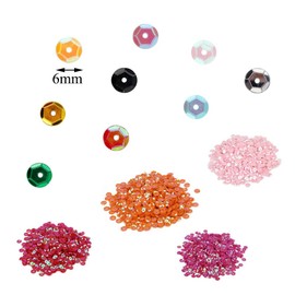 Nsiwem Sequins Set 25 Colours Sequins for Crafts Loose Craft Sequins 6 mm Sequins for Sewing Iridescent Sequins for DIY Crafts Making (approx. 10,000 Pieces)