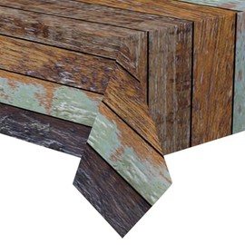 silichee Tablecloth Vintage Aged Wooden Coarse Background Tablecloth for Picnic Birthday BBQ Party Wedding (Rectangle, 60X84Inch)