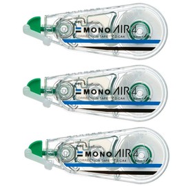 Tombow KPB-324 Pencil Correction Tape, 0.17 inches (4.2 mm), MONO Mono Air (Light Touch, High Adhesion Tape), Single Use Type, 32.8 ft (10 m), 3 Pieces