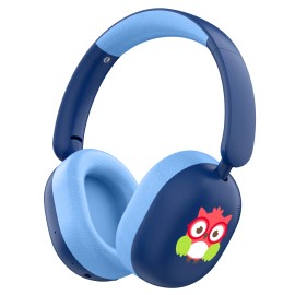 LOBKIN Kids Wireless Over-Ear Headphones with Foldable Design MIC for 5.4 85dB Safe Volume up to 20 Hours Playtimecolor: Blue, model number: S33
