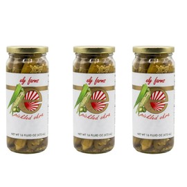 Ely Farms | Pickled Okra | Family Recipe | Zesty Dill and Garlic Flavor | Hint of Chili Pepper | Delicious Appetizer or Bloody Mary Garnish | Proudly Made in Nebraska USA | 16 oz Jar | 3-Pack