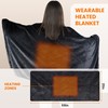 TeqHome Wearable Heated Throw Blanket, Portable Flannel Electric Heated Wrap
