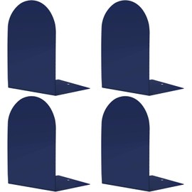 Lulonpon 4 Pieces Book Ends, Bookends, Books Stand, Metal Bookend for Shelves, Blue Book Ends for School, Library, Desktop Organizer