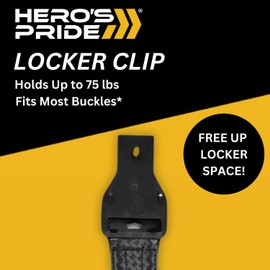 Hero's Pride Heavy Duty Locker Clip - Designed to Organize Duty Belts, Keys, and Tactical Gear - 75 lb Capacity - Fits Most Belt Buckles - Maximize Locker Space for Law Enforcement