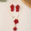 Flower Earrings Necklace Set Spring Flower Jewelry Set Big Statement