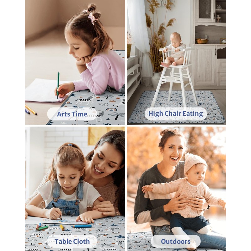 Blissful Diary Baby Splat Mat for Under High Chair, 50.4