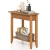 Giantex Wedge End Table, Triangle Side Table with Storage Shelf