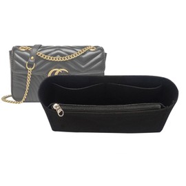 Lckaey Purse Organizer Insert Bag for marmont insert Organizer With zipper 2000Ablack-M