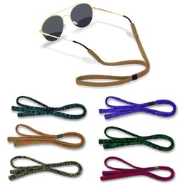 HALF CRESCEN Glasses Strap (Pack of 6) Glasses Holder, Soft Elastic Nylon Sunglass Strap for Men Women