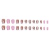 24pcs Short Square False Nails Glitter Sequins Stick on Nails
