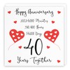 Hunts England - 40th Wedding Anniversary Card - 40 Years