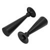 2 Piece Matte Black Metal Taper Candlesticks Retro Modern Hourglass